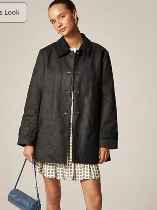 J. Crew Jackets & Blazers - J. Crew Women's Quilt Lined Coated Barn Jacket  Black Grey Combo Size Medium NEW